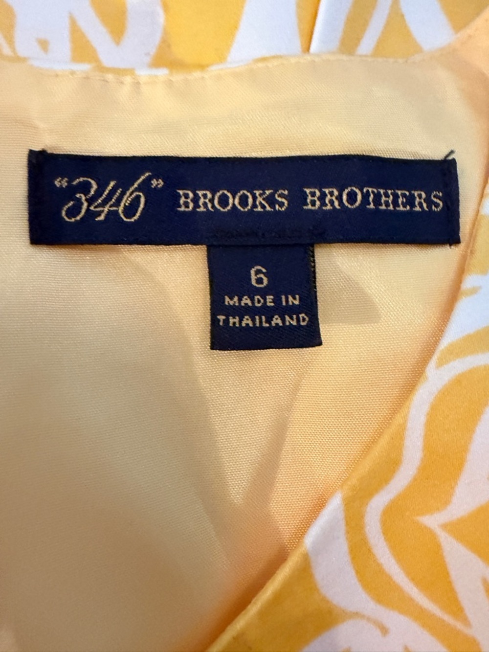 Brooks Brothers "346" Yellow and White Floral Rose Shift Dress size 6 - Picture 6 of 8